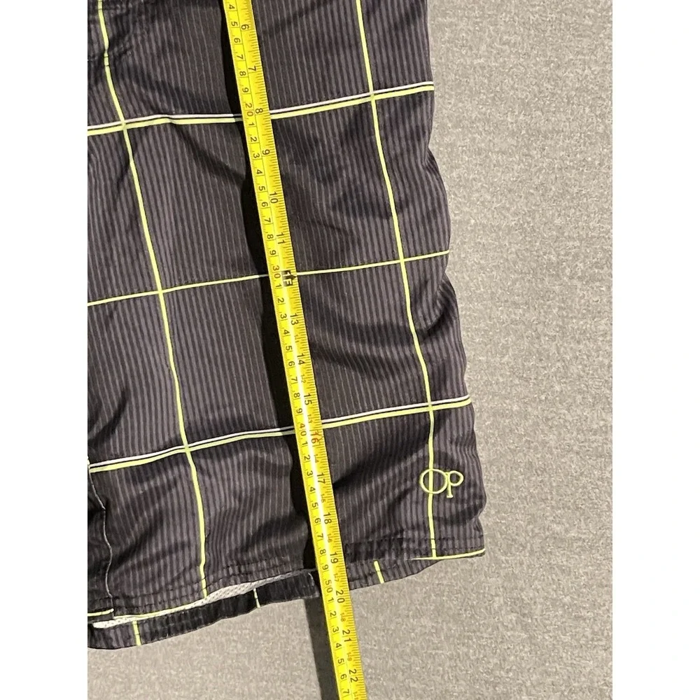 Ocean Pacific OP Ocean Pacific Swim Trunks Mens Small‎ Black Neon Board Shorts